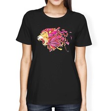 Camiseta de león geométrico calce holgado 1Tee para mujer