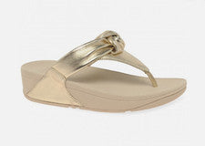 Sandalias Fitflop para mujer Lulu acolchadas con nudo y puntera platino