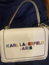 Bolso de cuero para mujer KARL LAGERFELD PARIS - blanco nuevo