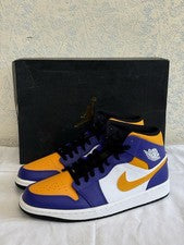 Nike Air Jordan 1 Mid Lakers Dark Concord Taxi DQ8426-517 Para hombres Talla 9.5 Nuevo