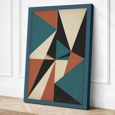 Impresión en lienzo geométrico formas angulares arte de pared decoración del hogar listo para colgar