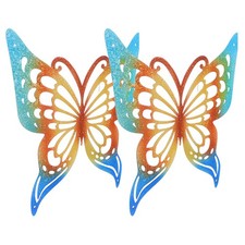 2 Piezas Decoración de Pared Metal Mariposa Decoraciones para Adornos El Hogar