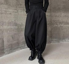 Pantalones de chándal holgados sueltos informales de moda de otoño para hombres Pantalones negros retro juveniles_