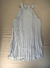 Mini Vestido H&M Plisado Halter Sin Mangas Azul Para Mujer Pequeño Boho Chic Coqueta