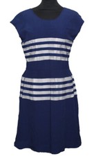 DAMENKLEID KLEID SOMMERKLEID ROBE ENCHAINE NAVY NUDE LES PETITES PARIS Gr. 38