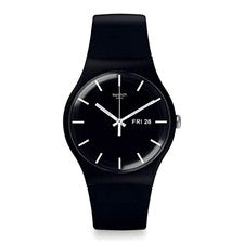 SWATCH SO29B704 MONO BLACK AGAIN Swiss Black Watch Hombres Unisex Japón Nuevo