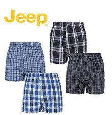 Calzoncillos boxer Jeep para hombre 100 % algodón tejidos patrón a cuadros varios colores - Paquete de 2