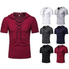 Camiseta Con Estilo De Verano Con Capucha Y Manga Corta Para Hombre Camisa Moda