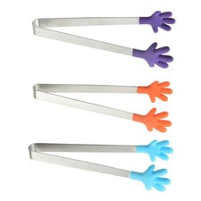 Alicates ergonómicos de acero inoxidable con mango de silicona para barra de cocina