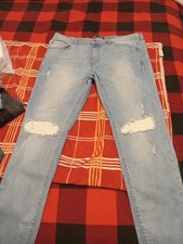 Pantalones de mezclilla ajustados Fashion Nova para hombre azules 40*32