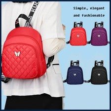 Mochila acolchada multicolor de moda para mujer con acento de mariposa para diario