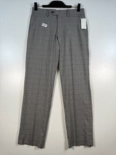 Nuevo con etiquetas Pantalones de vestir Perry Ellis Portfolio para hombre rectos a cuadros eruditos grises talla 30x30