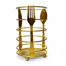 Soporte para cubiertos dorado estante para utensilios 15 cm x 10 cm organizador de almacenamiento de cocina redondo Sta
