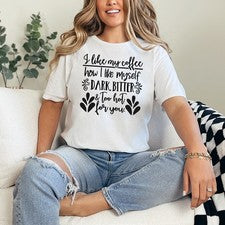 Camiseta I Like My Coffee How para mujer hilada en anillo café sarcástico regalo para ella