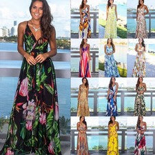Nuevo Vestido Largo Para Mujer Bohemio Flor Cóctel Fiesta Noche Playa Sol Vestido
