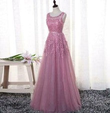 Maxi Vestido Para Mujer Malla Línea A Sin Mangas Boda Cremallera Elegante Noche Moda OL