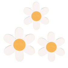 Juego de 3 piezas encantadoras de decoración de arte de pared de margaritas de madera para decoración acogedora del hoga
