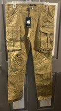 Pantalones de hombre American Stitch grandes cargo caqui cremalleras y bolsillos algodón nuevos con etiquetas