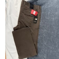 Pantalones elásticos Pavini para hombre 40x32 marrón oscuro algodón 5 bolsillos nuevos con etiquetas estilo P1839