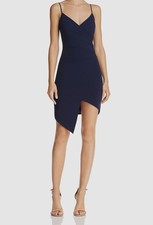 Vestido para mujer Sunset + Primavera azul cuello en V fruncido imitación envoltura talla S