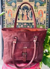 Bolso Tote De Cuero Art Genuine Y Confiable Para Mujeres 14" Más Grande Y Mejor