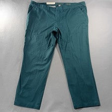 Pantalones Sonoma Life Style calce recto frente plano verde caqui para hombre talla real 47x30