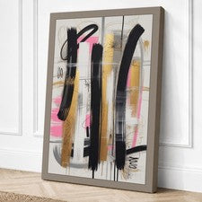 Impresión en lienzo abstracto de marcas gestuales en movimiento arte de pared decoración del hogar listo para colgar