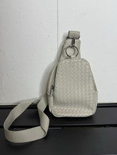 Mochila Bandolera Moda Luxe Bolso Bandolera Gris Claro Patrón Tejido Ajustable Nueva