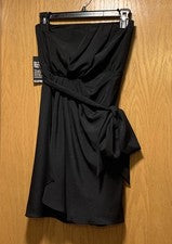 Vestido Express Sin Tirantes Envolvente Mini Negro Forrado de Gasa Para Mujer Talla 0 Nuevo con Etiquetas