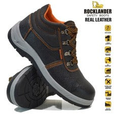 BOTINES DE CUERO PARA HOMBRES CON PUNTERA DE ACERO PARA CAMINAR SENDERISMO TRABAJO ZAPATOS ENTRENADORES
