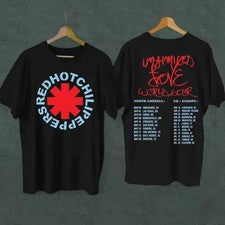 Camisa Red Hot Chili Peppers Tour 2026 Unlimited Love World Tour Band Camiseta Negra