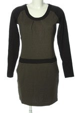 Vestido casual mujer Rick Cardona manga larga viscosa negro oliva talla 36