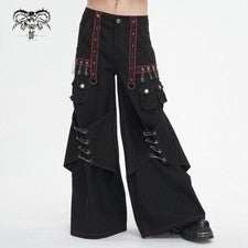 Diablo Moda Hombres Gótico Elegante Cyberpunk Suelto Pierna Ancha Pantalones Informales Pantalones
