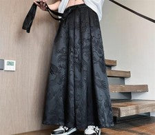 Pantalones largos holgados informales de verano informales de pierna ancha estilo chino para hombre