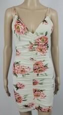 Moda Vestido Floral Nova Darling Para Mujer S Marfil Sin Mangas Cuello en V Acanalado Forrado