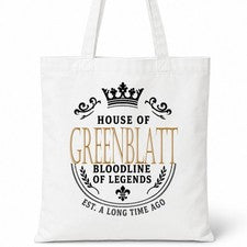 Bolso de Mano de Algodón Casa del Apellido GREENBLATT Idea de Regalo