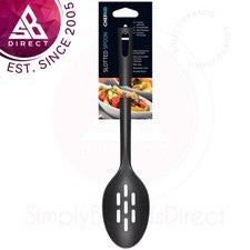 Chef Aid Nylon Ranurado Cuchara Antiadherente Cocina Hornear Utensilio de Cocina│Negro