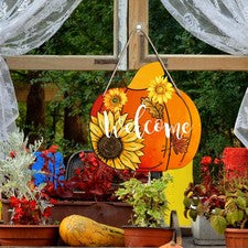 Letrero de ventana para el hogar decoración calabaza girasol colgante hogar pared decoración habitación pared