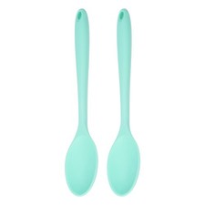 2 piezas cucharas de silicona resistente al calor utensilios de cocina cuchara mezcladora, verde