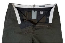 Pantalones de Algodón John Varvatos Calce Ajustado Verde Oliva Talla 54 Nuevos con Etiquetas Moda Y2K
