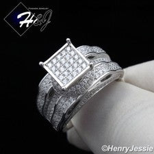 ANILLO DE COMPROMISO MUJER SÓLIDO PLATA ESTERLINA 925 ICY BLING PLATA CIRCONITA*SR86