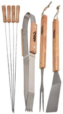 Juego de herramientas para barbacoa de 7 piezas utensilios para barbacoa al aire libre kit de cocina pinzas pinchos
