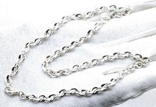 Hermoso collar de cadena adorable de plata de ley 925 hecho a mano joyería S-20-22"