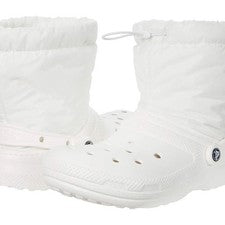 Crocs Clásico Forrado Neo Puff Cómodas Botas Blancas 206630 143 Para Hombre Talla 11/W13