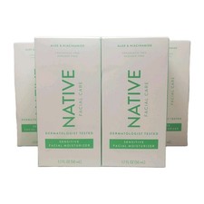 Crema hidratante facial Native Sensitive con aloe y niacinamida, 1,7 oz, LOTE DE 4