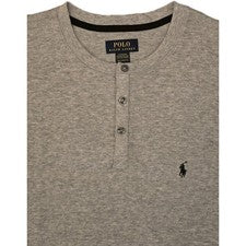 NUEVO CON ETIQUETAS Polo Ralph Lauren Tejido Waffle Henley Térmico Cuello Redondo Camiseta Talla- 2XL-Gris