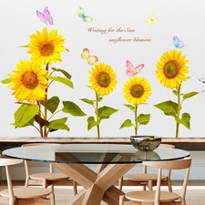 Pegatina de Pared Decoración del Hogar Mural Autoadhesiva Impermeable Baño Girasol