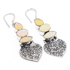 Pendiente de joyería de plata esterlina 925 hecho a mano con piedras preciosa...