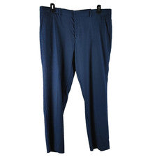 Pantalones de vestir Perry Ellis Portfolio ajustados azules ojo de pájaro 38x30 frente plano nuevos con etiquetas