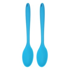 2 piezas cucharas de silicona resistente al calor utensilios de cocina cuchara mezcladora, azul